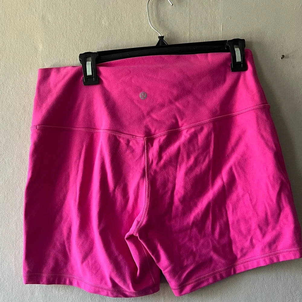 Lululemon Hot Pink High Rise Biker Shorts Size 14 - Picture 4 of 6
